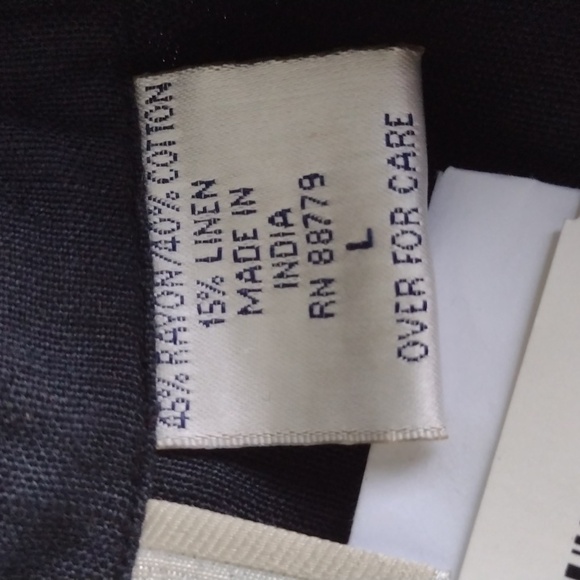 Lemon Grass Black Embroidered Button-up Shirt L - Picture 7 of 10